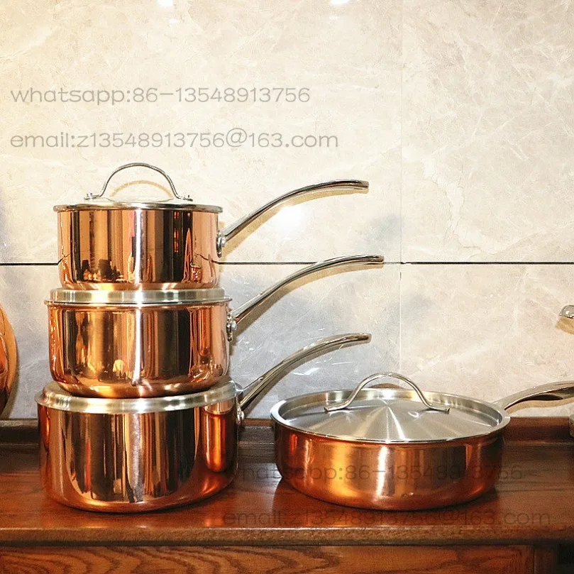

Высококачественная медная суповая кастрюля без покрытия в стиле ретро, медный молочный горшок из нержавеющей стали, 22 см
