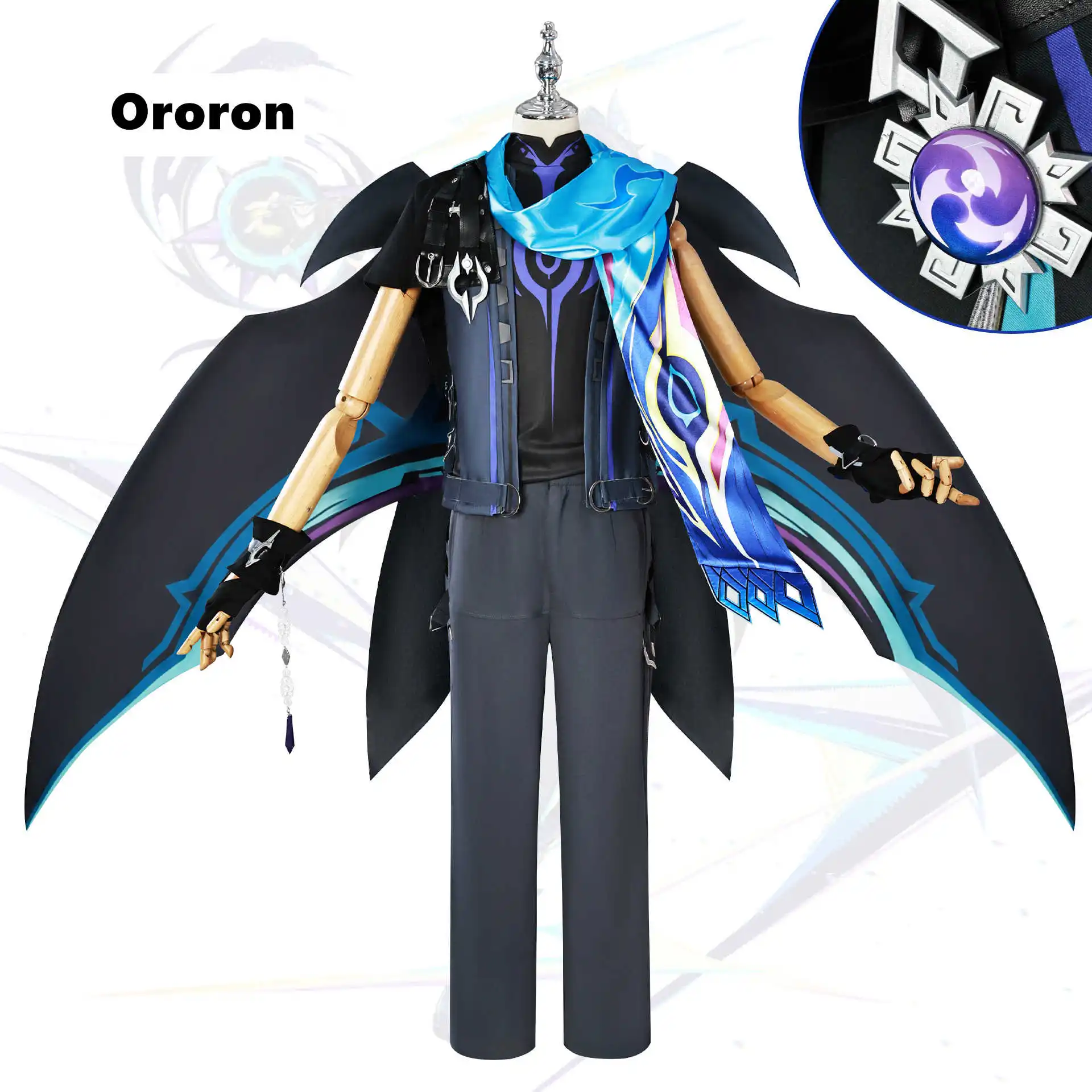 

Natlan Ororon Cosplay Costumes Game Genshin Impact Role Play Clothes Men Top Pants Cloak Wig Shoes Gloves Vision Accessories Set