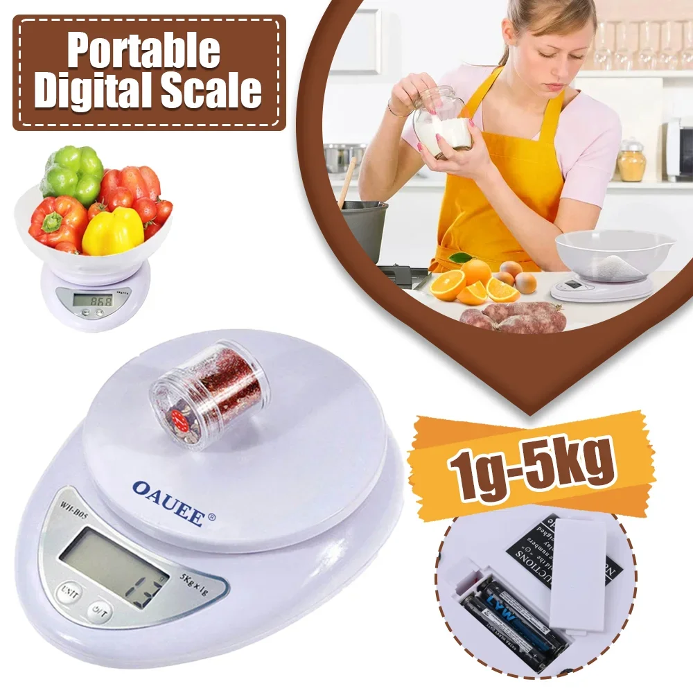 Portable Electronic Scales 5kg/1g LED Electronic Scales Food Scales Measuring Weight Electronic Scales Kitchen Accessories Tools