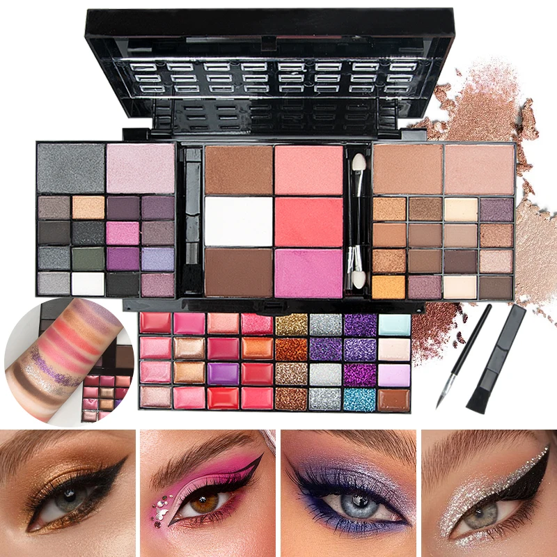 74/78 Colors Eyeshadow Palette Velvet matte and shimmer Long Lasting Easy Makeup Brown Eyeshadow Palette, Pink Eyeshadow Palette
