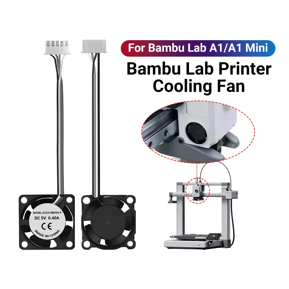 

2510, бесшумный осевой вентилятор BambuLab A1, охлаждающий вентилятор Hotend, высокопроизводительный для Bambu Lab A1/A1, мини-аксессуары для 3D-принтеров