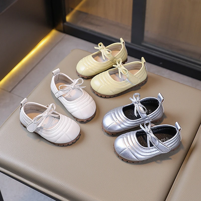 

2025 New Girls Mary Jane Leather Shoes Causal Spring Autumn Children Fashion Flat Shoes Simple Versatile Soft Kids School Shoes