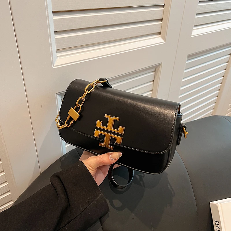 กระเป๋าสะพายข้างสายโซ่ผู้หญิงหนัง PU คุณภาพสูง กระเป๋าสตางค์สำหรับงานปาร์ตี้สุดอินเทรนด์ กระเป๋าสะพายไหล่ผู้หญิงแบบคลาสสิกและสะดวกสบาย