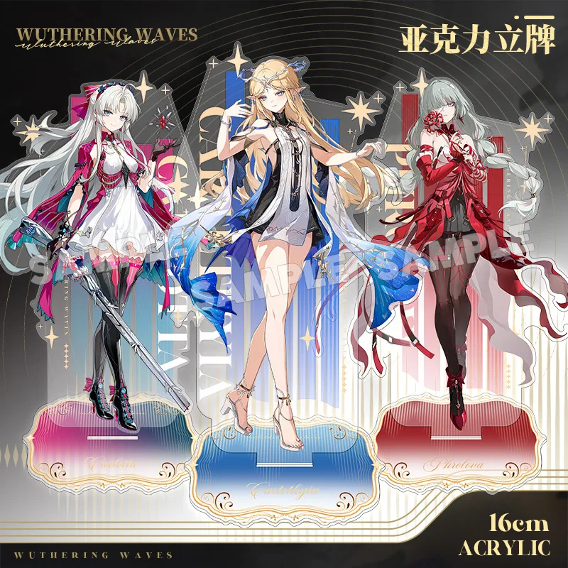 Wuthering Waves Acrylic Stand 16cm Carlotta Cartethyia Phrolova Anime Character Desk Display Standee Game Fans Gift Keychain