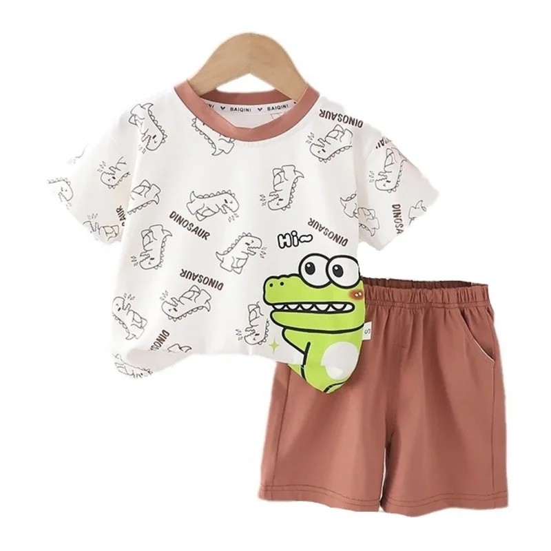 

New Summer Baby Clothes Suit Children Boys Girls Casual Cartoon T-Shirt Shorts 2Pcs/Sets Toddler Cotton Costume Kids Tracksuits
