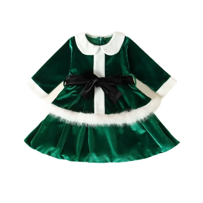 Children's Christmas Girl Dresses Cute Gingerbread Man Princess Styles Warm Holiday Dresses That Let Girls Glow During Christmas