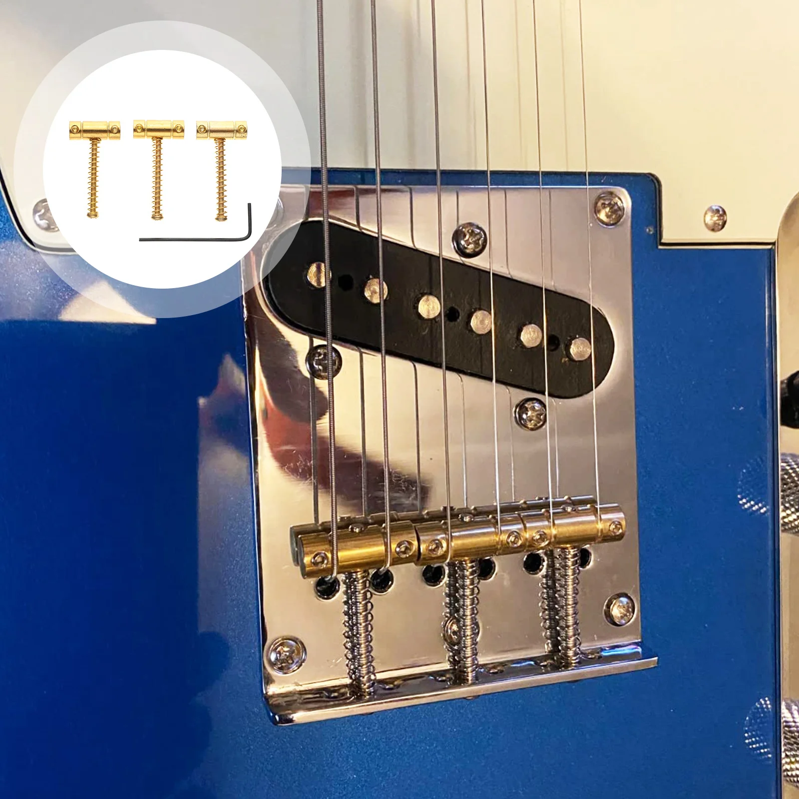 

1Set Electric Guitar String Retainer Metal Roller Guide Hardness Material Prevent Abrasion Prolong String Life Guitar Parts