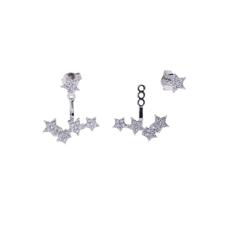 

New Arrived Fashion Shiny CZ Zircon Ladies Stud Earrings Jewelry Women Female Birthday Gift Wholesale