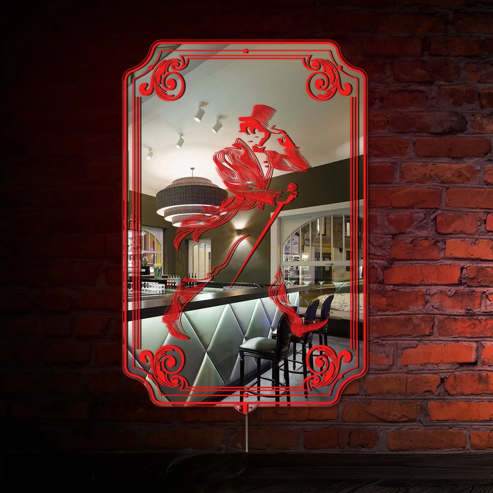 Johnnie Walker RGB LED Neon Sign with Elegant Mirror Backing