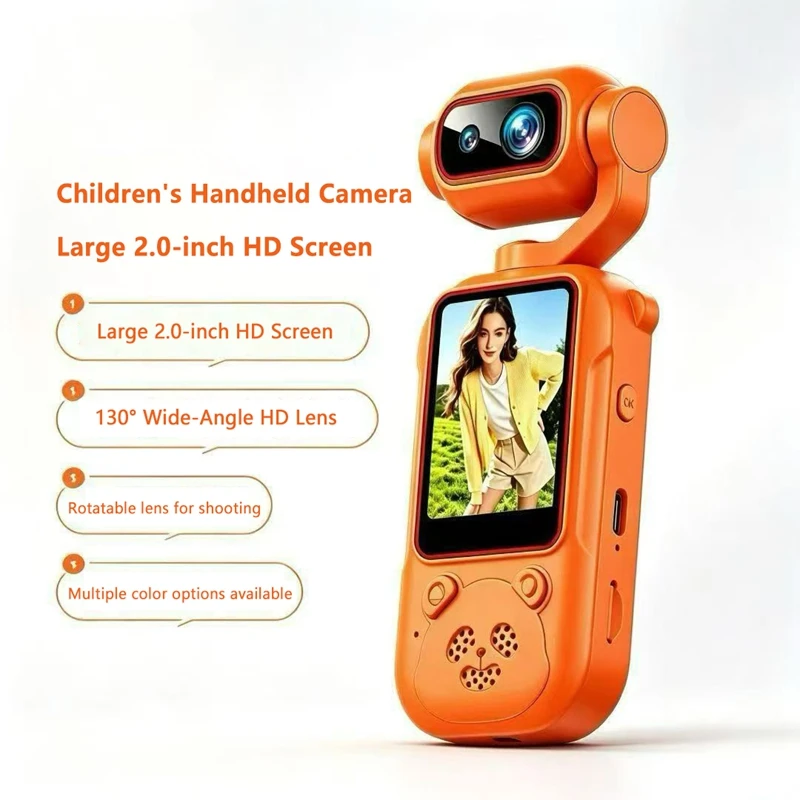 Children's Digital Handheld Camera With Rotatable Lens 130 ° Wide-angle 2-inch High-definition Screen Gift Camera 2026 New
