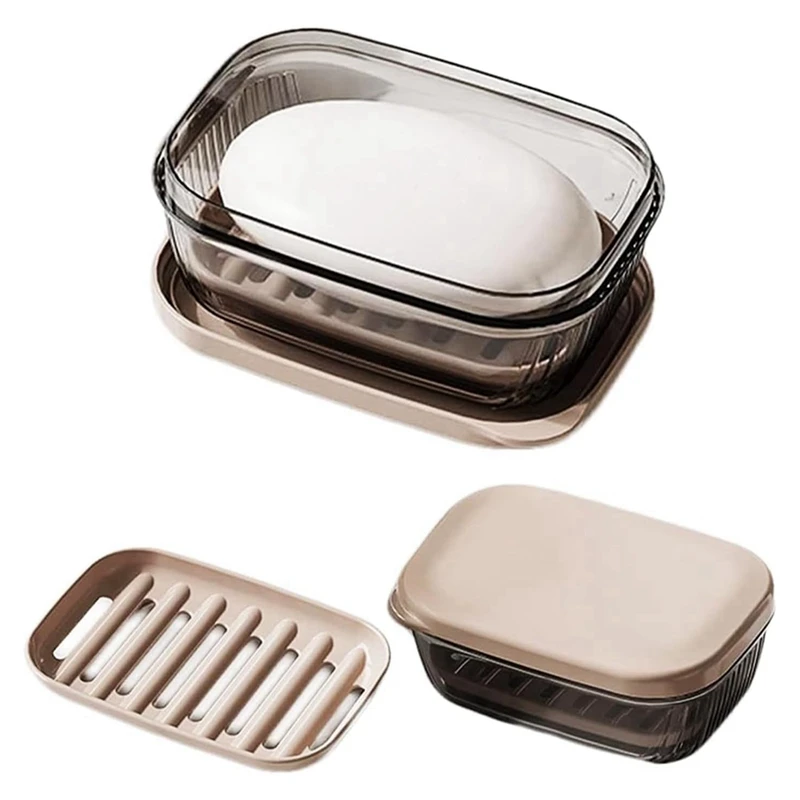 علبة صابون BAAG-Travel مع تصريف، حامل صابون مانع للتسرب للمنزل والسفر، مدمج ومتين،