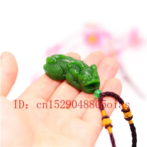 

Natural Green Chinese Jade Pixiu Pendant Necklace Charm Jadeite Jewelry Carved Amulet Fashion Accessories Gifts for Women Men