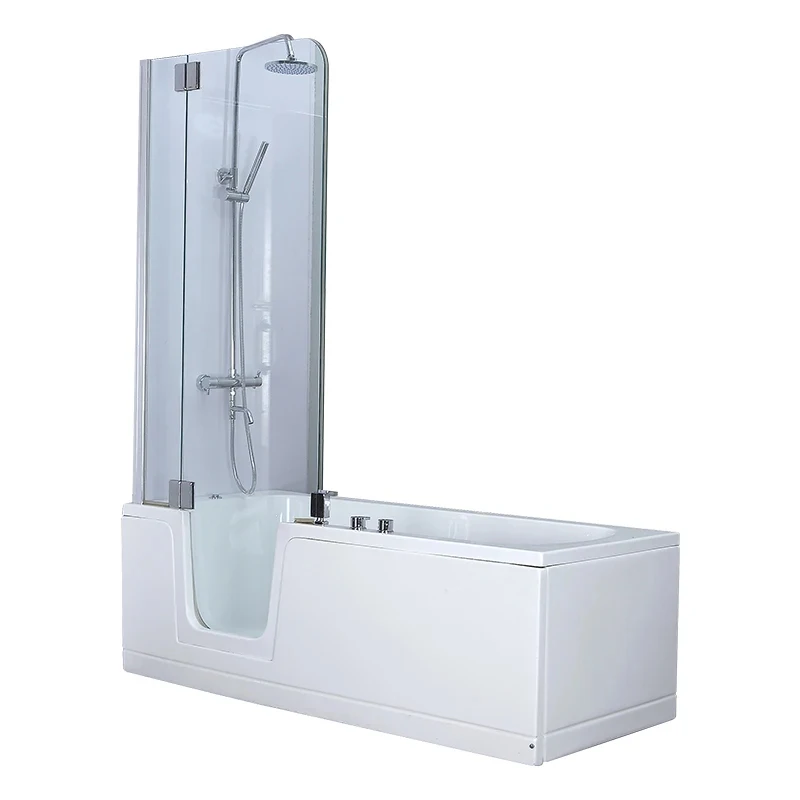 Modern Shape Cheap Acrylic Walk Bathtub Adult Soaking Shower Space Saver