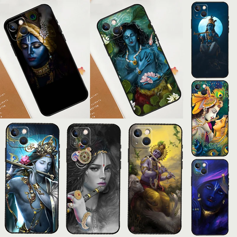 Indian God Lord Krishna Phone Case For iPhone 11 12 13 14 15 16 Pro Max Back Cover For iPhone 13 Mini X XS Max XR Plus