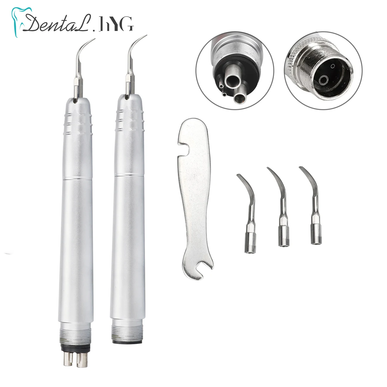 

Dental Ultrasonic Air Scaler 2Holes/4 Holes Handpiece 3 Tips Air Scaling Polishin Tools Teeth Whitening Cleaner