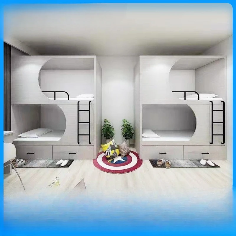 

Plate Locker Upper and Lower Bunk Beds University Dormitory Space Capsule High and Low Beds E-sports Hotel Apartment