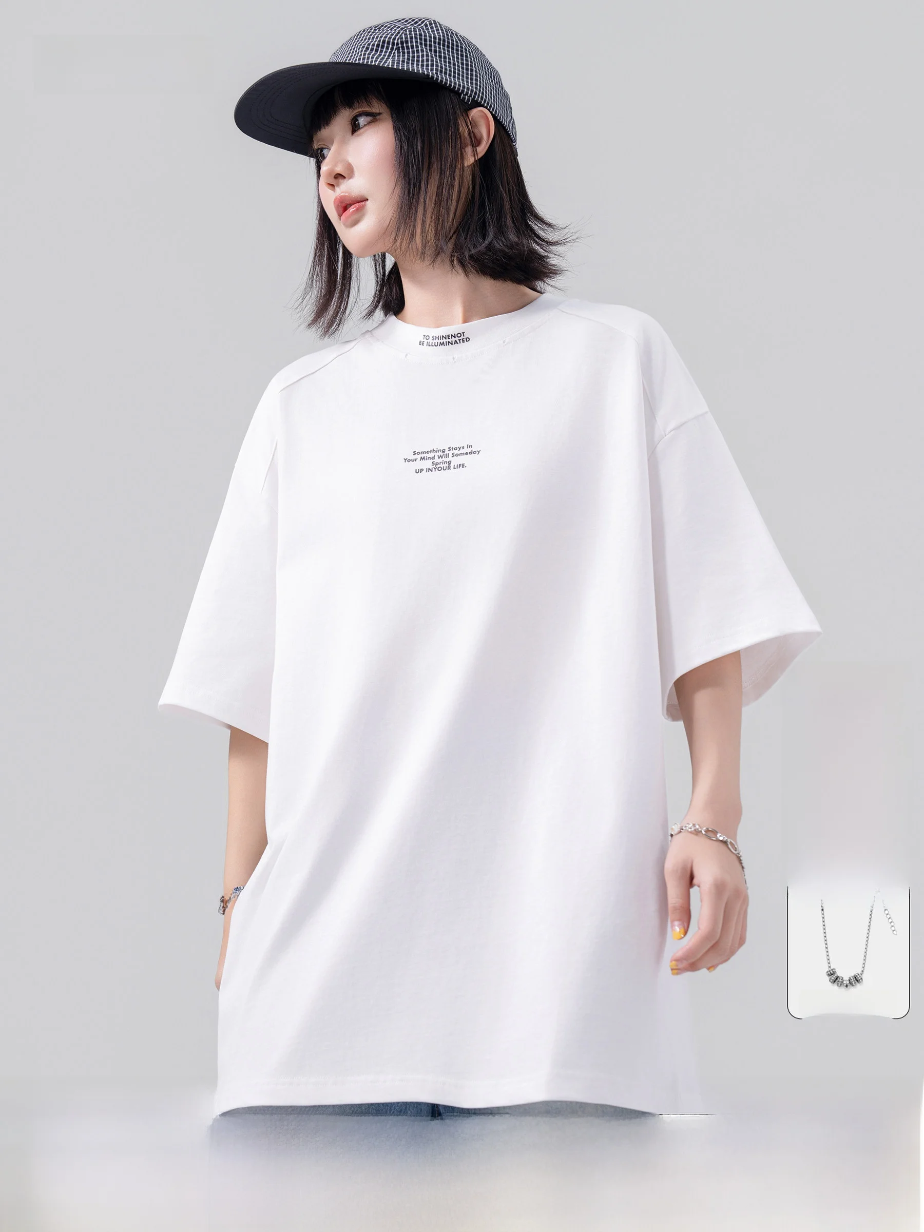 American Style Heavyweight Pure Cotton Embroidered Short Sleeve T-Shirt Unisex Summer New Loose High-End Feeling Half Sleeve ...