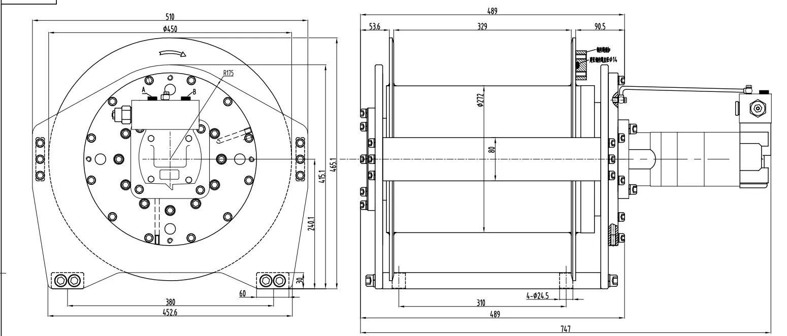 Jining 0.5 0.8  ton mini  hydraulic marine  winch  for sale