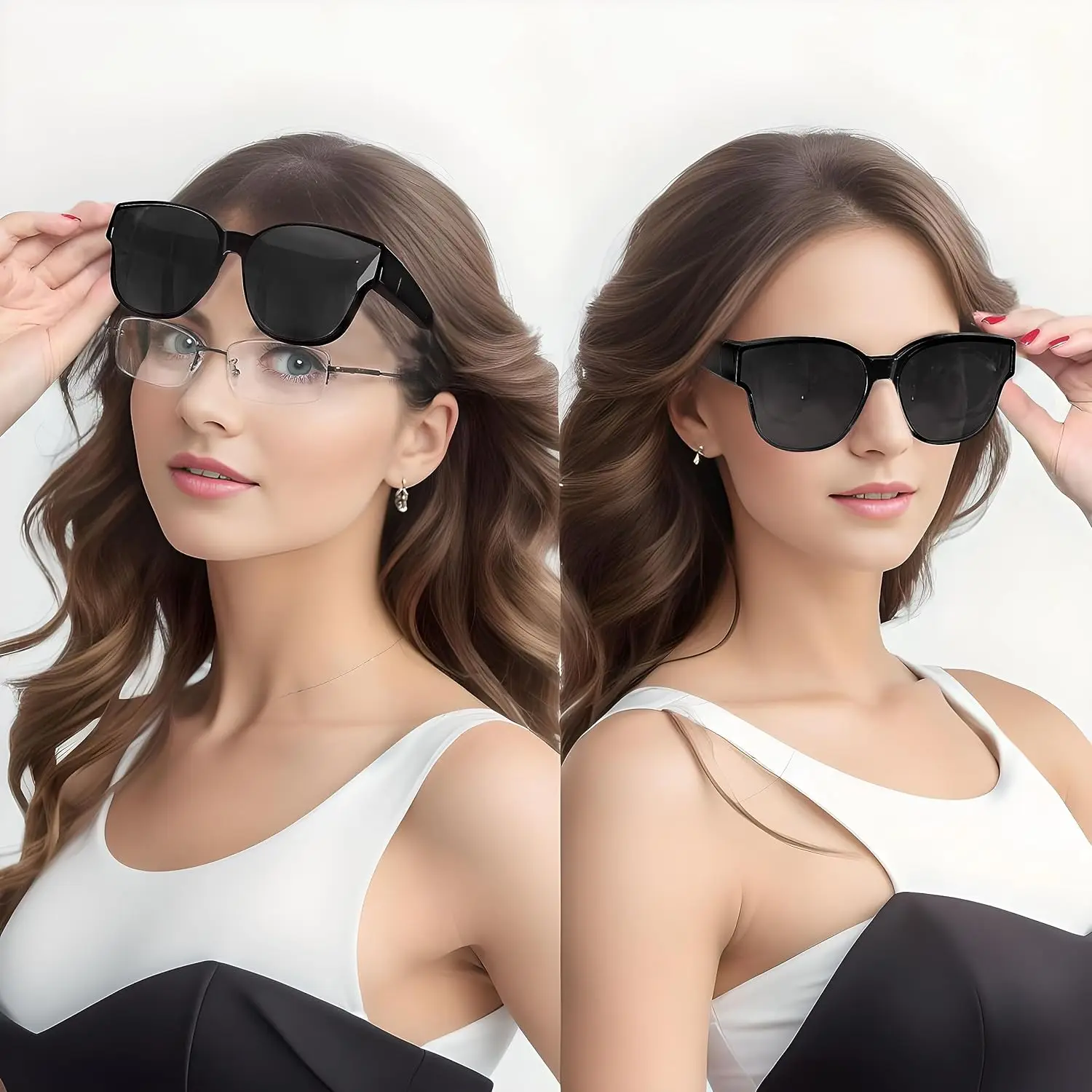 LVIOE Polarized Fit Over Glasses Sunglasses for Women Men to Wear Over Prescription Eyeglasses UV400 Protection LS8001