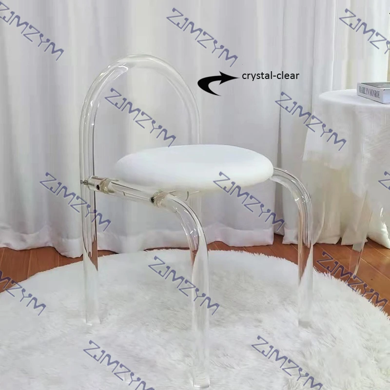 Transparent Acrylic Makeup Chair Bedroom Living Room Light Luxury Dining Chair Nordic Simple Dressing Stool