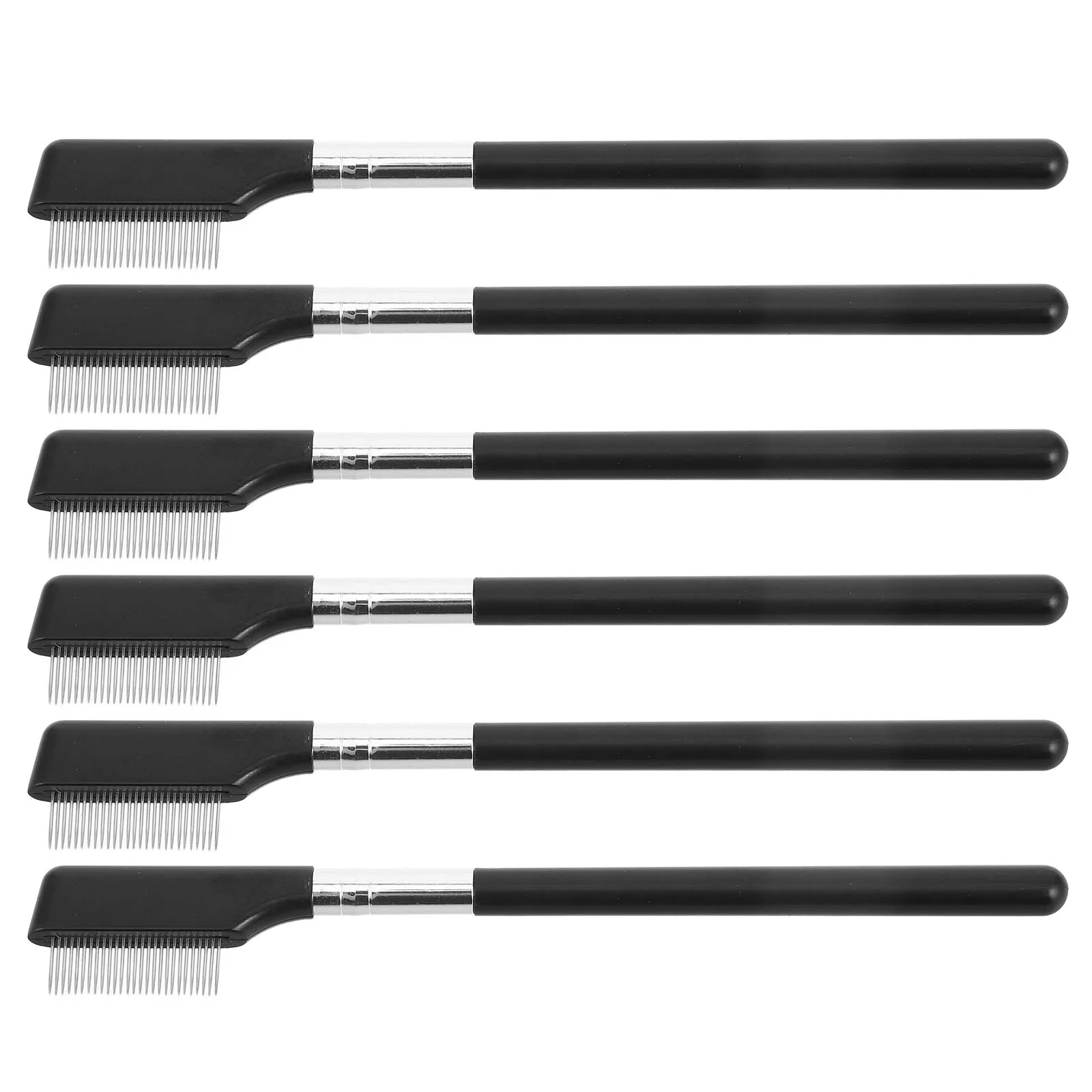 6Pcs Eyelash Comb Precision Metal Lash Separator Lash Definer Portable for Mascara Removal and Brow Styling Tool