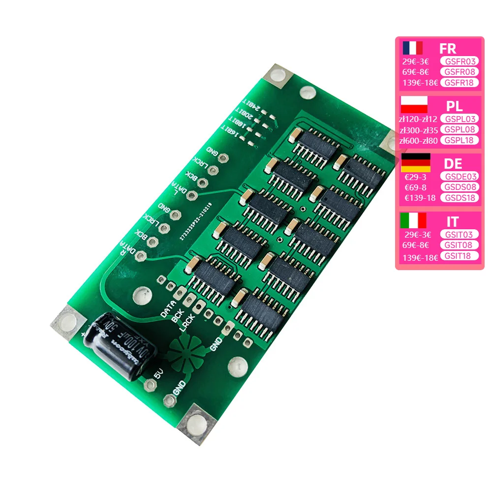 Nvarcher NOS DAC/I2S Format  Decoder Shifter Board IIS I2S Data Conversion Right-aligned  Support XMOS AMANERO USB