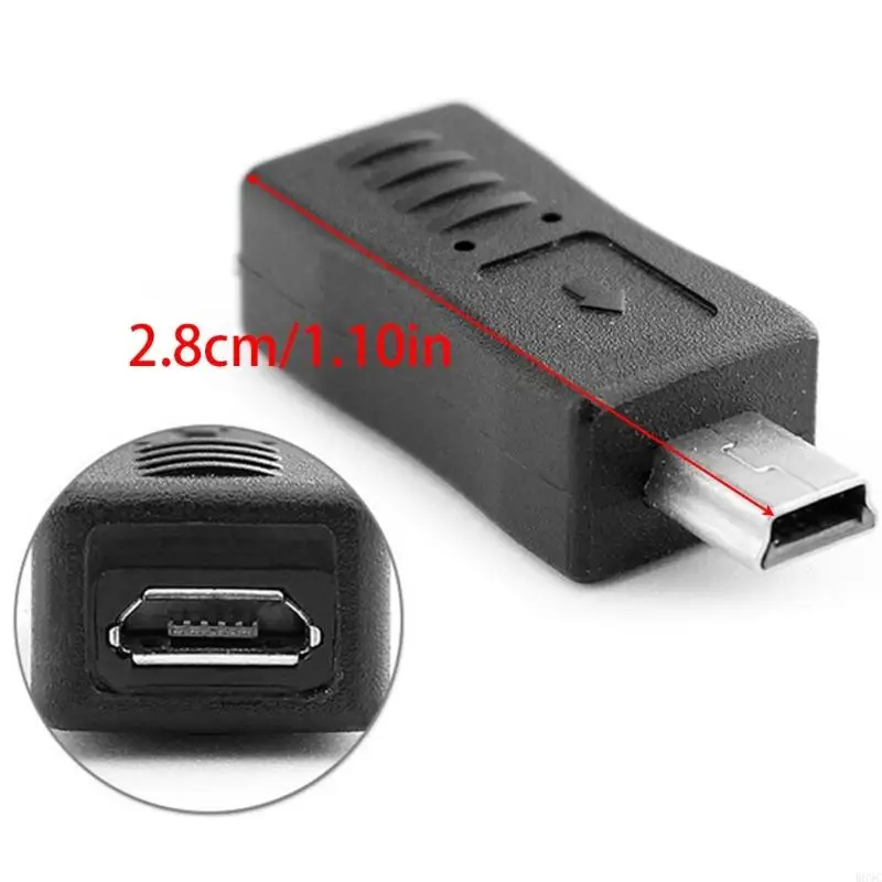 W89C Micro USB Kobieta do Mini USB Męska Adapter Adapter Adapter Converter Black