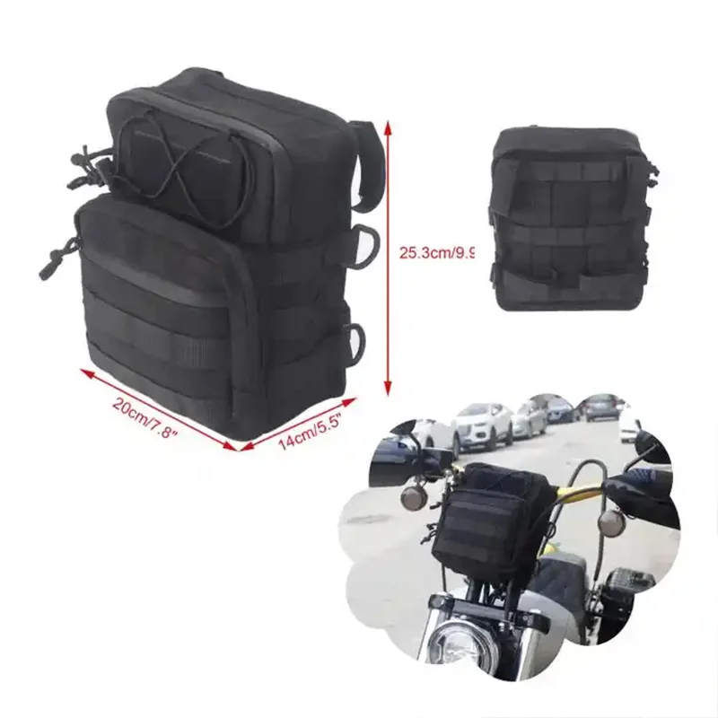 For Harley Softail Dyna Sportster FXBB Motorcycle Sissy Bar T-Bar Handlebar Bag Travel Pouch 1680D