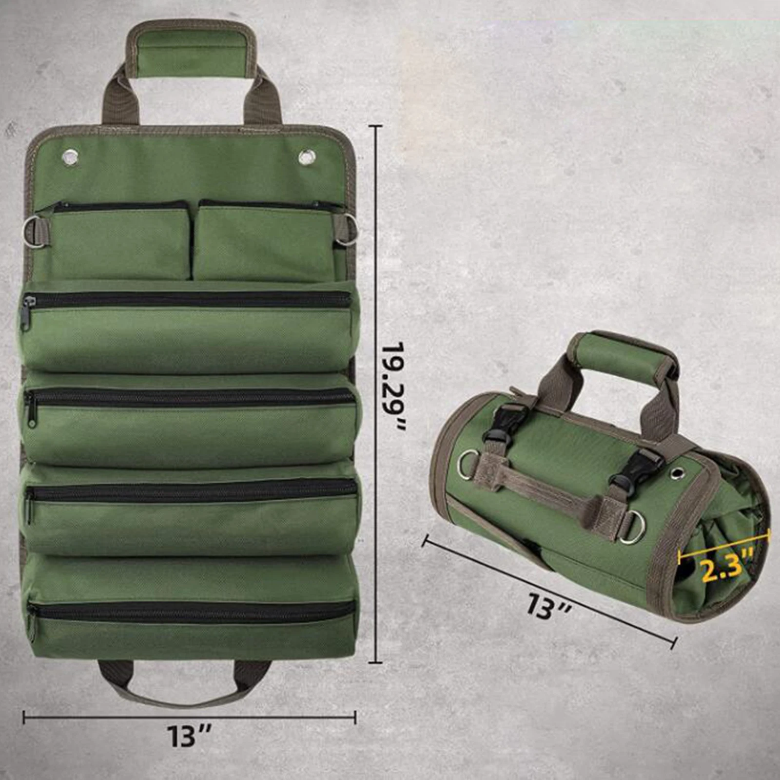 Imagem -05 - Oxford Pano Ferramenta Bolsa de Armazenamento Rolo Zíper Bolsos Organizador Ferragem Chave Bolso Eletricista Bolsas de Ferramentas Manuais para Trabalhar Madeira