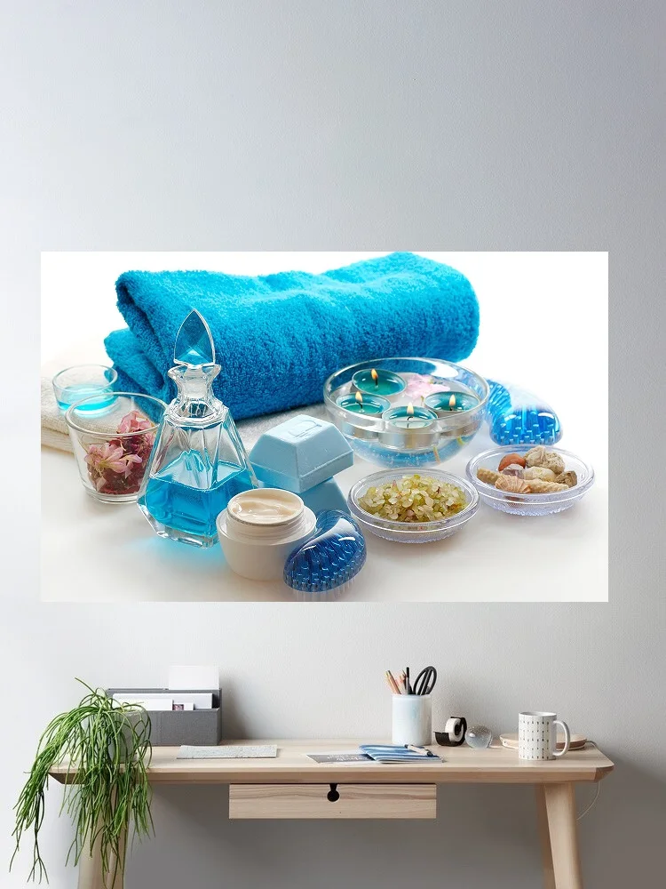 Man Made Spa Serenity Spa a Relaxing Atmosphere Art Print Canvas Poster, Living Room Decor, Home Wall Picture