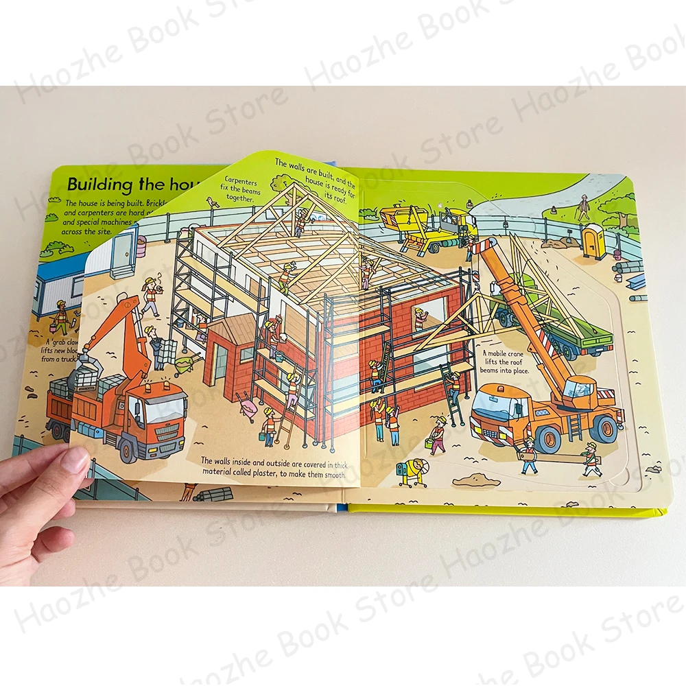 Imagem -04 - Usborne Look Inside Building Site Board Book Childrens Activity Inglês Hardcover Books Knowledge Learning Educação Kids Gift