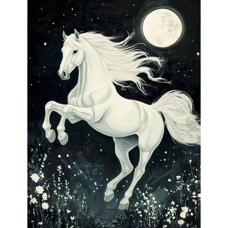 

RUOPOTY Pictures By Number Horse Animals Kits For Adults Handpainted Paint By Number Scenery Home Decoration DIY Gift 50x65cm