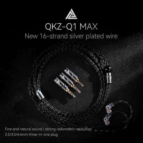 Imagen 2 del producto QKZ-Cable de actualización de auriculares Q1 MAX 16, soporte de 352 núcleos, 3 en 1, chapado en plata, MMCX, QDC, KZ, Pin C para QKZ, HBB, ZXT, AS16 PRO, ZSN PRO X