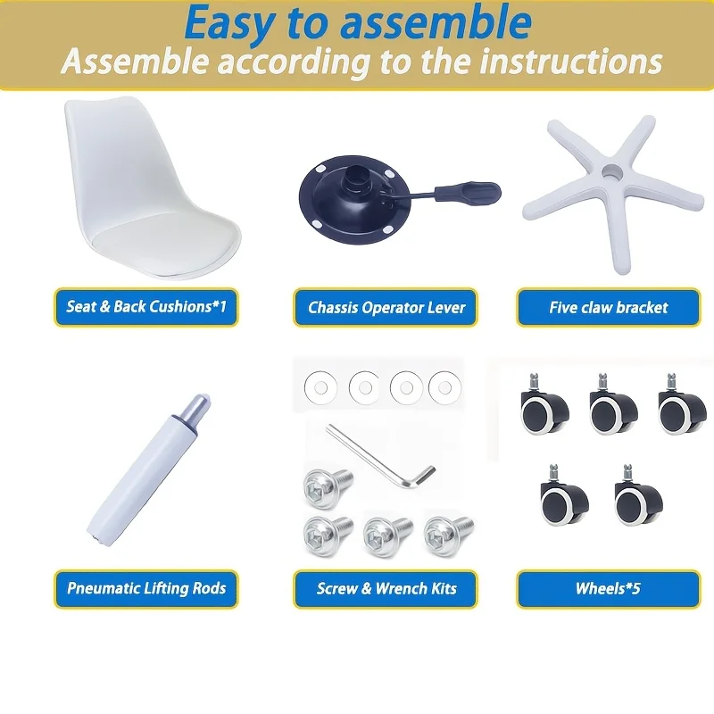 مقعد دوار مريح مع مقعد أوسع ومسند ظهر، سعة وزن 136.08 كجم، 360 درجة ° كرسي دوار للمكتب المنزلي وصالون التجميل #6