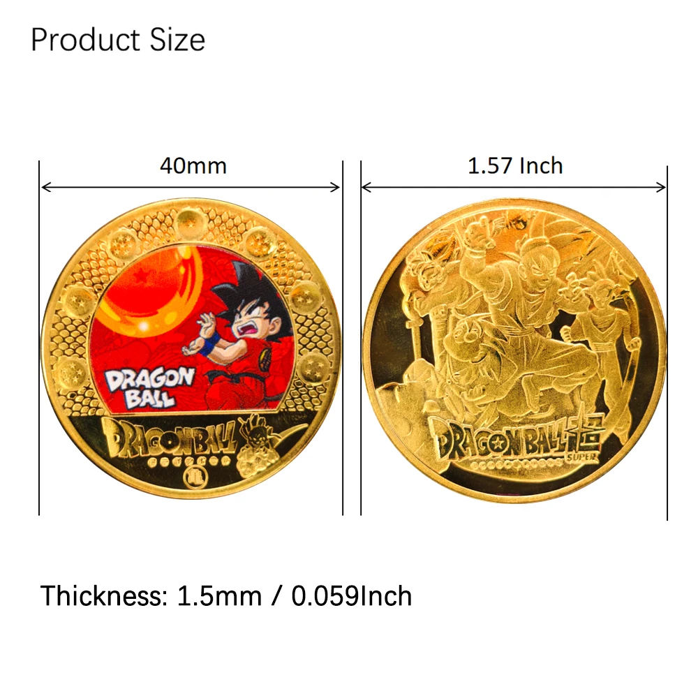 Dragon Ball Goku Commemorative Medal Classic Anime Gold Medal Fidget Bage Kids Small Gift Souvenir Collection for Anime Fans view 6
