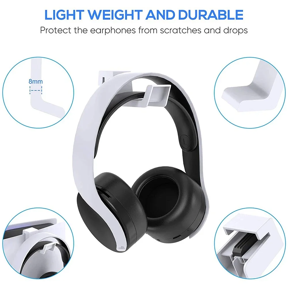 ملحقات PS5 حامل سماعة الرأس على الحائط حامل شماعات لوحدة التحكم PS5 سماعة الألعاب دعامة تعليق رف تخزين