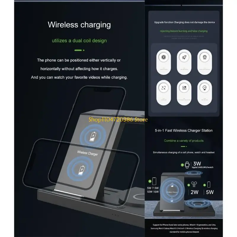 K0EA Tight Foldable 5 In 1 Dock For Life Invocation Phones Smartwatches Earphones