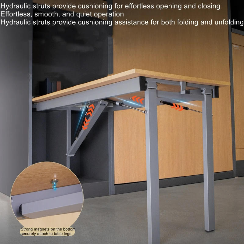 Folding Dining Table Hardware; Storage Rack for Small Apartments; Telescoping, Multifunctional, Hidden Wall-Mounted Table
