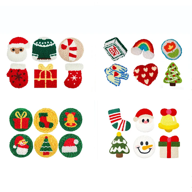 

GATYZTORY Punch Needle Coaster Kit Christmas DIY Punch Needle Embroidery Kit for Beginners Craft Cross Stitch Set Home Decor