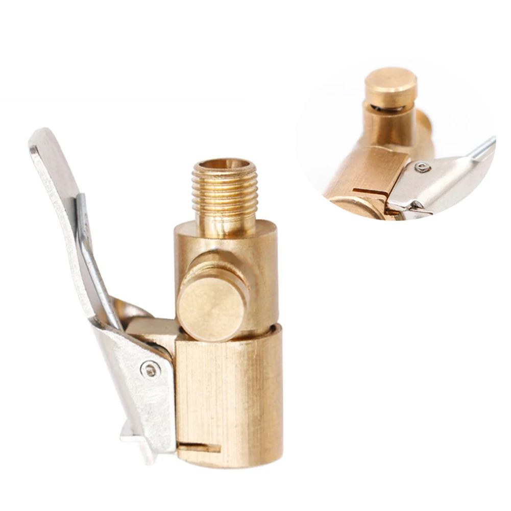 Clip-on Adapter Brass Car Truck Tire Air Pump Chuck Air Compressor Valve Clip Clamp Connector Nozzle Tyre Wheel Tire Air Chuck