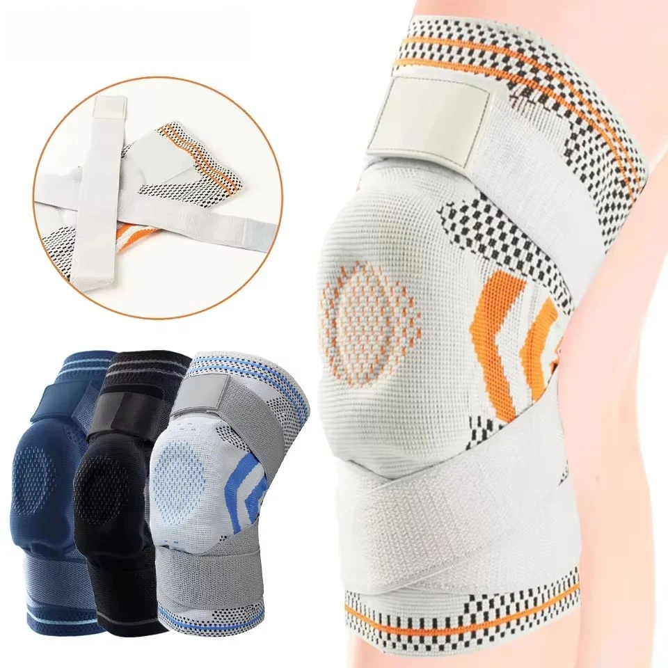 1Pcs Professional Knee Brace Compression Knee Sleeve with Patella Gel Pad&Side Stabilizers Knee Support Bandage for Pain Relief