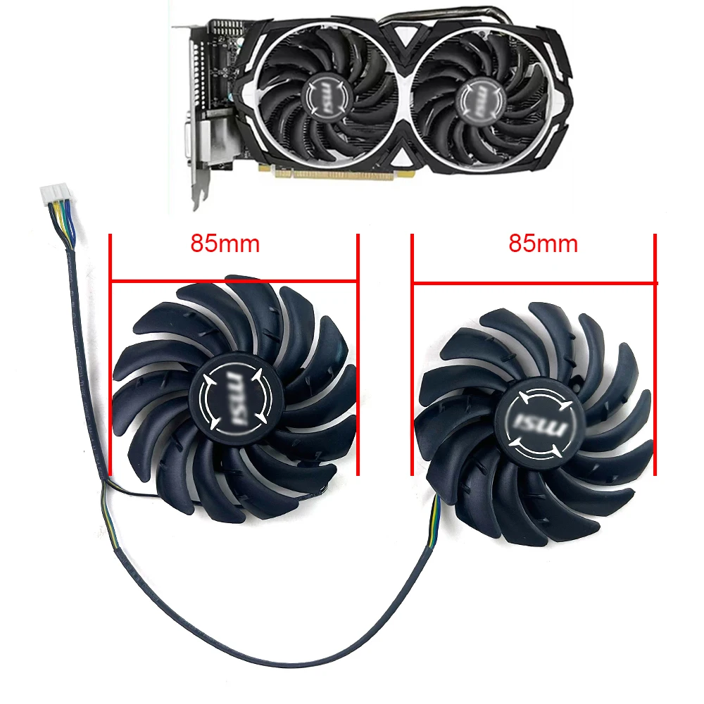 NEW Double ball Cooling Fan 85MM 4PIN PLD09210B12HH For MSI RX 470 480 570 580 Armor graphics video card fans