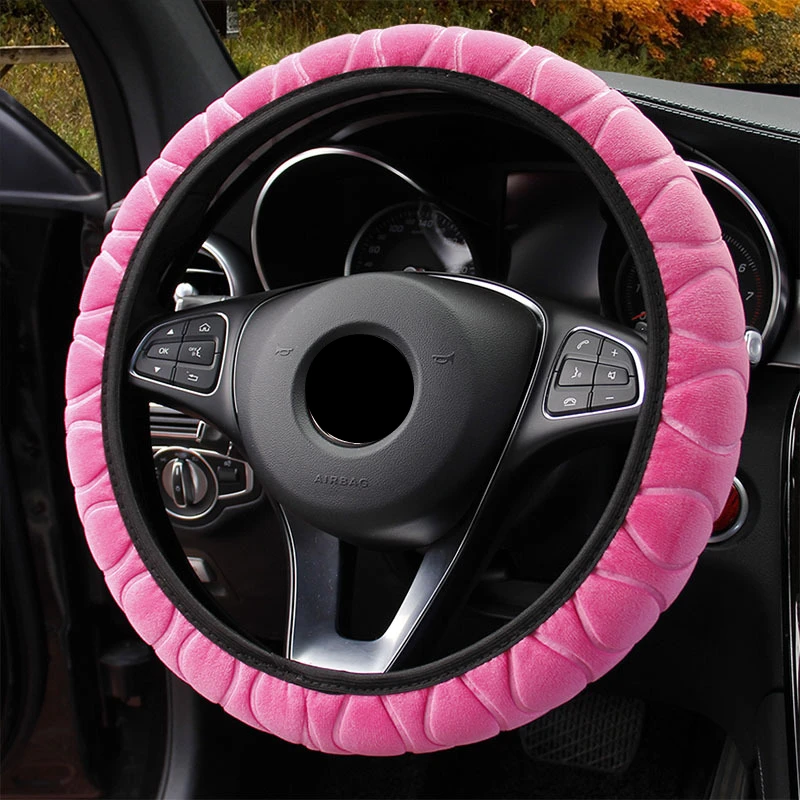 Universa 37-39cm Car Steering Wheel Covers Auto Steering Wheel Case Super Soft Plush Elastic Car Cover for Women  Winter Warm