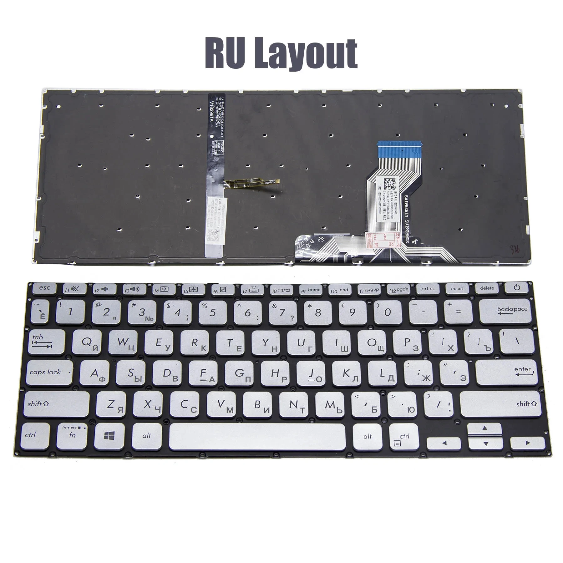 

For ASUS VivoBook 14 X420 X420F X420FA X420U A420F A420 A420U S420 S420UA P1411F P1411FA Silver US RU Russian backlit keyboard