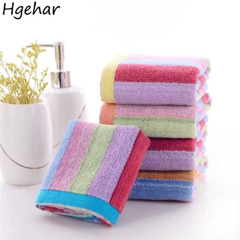 Square Face Towel 35x35cm Wipe Sweat Absorbent Kid Striped Wash Cotton Soft Home Textile Household Fashion Comfortable Wholesale