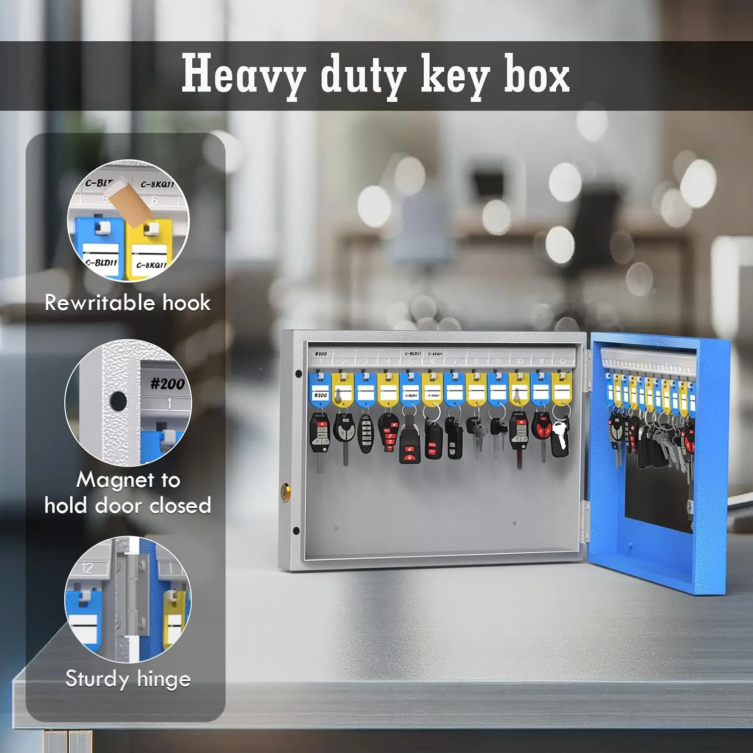 WeHere Visualization Window Lock Box Wall Mount,Digital Smart Lock Metal Key Safe Box,OTP/APP Bluetooth/WiFi/Code/Key Unlock