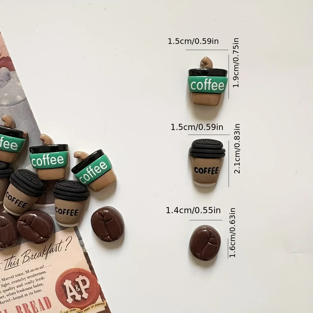 Coffee Bean Refrigerator Sticker Colorful magnet Refrigerator souvenir gift Home decor