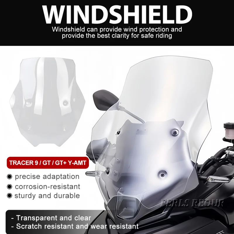 Anti-Sport Touring Windscreen Visor Deflector 2025 Tracer 9 GT/GT+ Y-High-clarity Polycarbonate Motorcycle