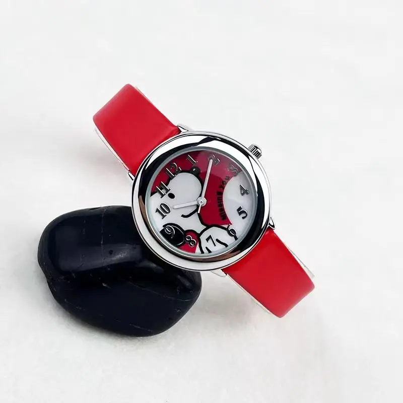 Nuovo Snoopy Kawaii carino ragazzi e ragazze orologio da cintura Anime Cartoon studente polso moda creativa orologio al quarzo periferico