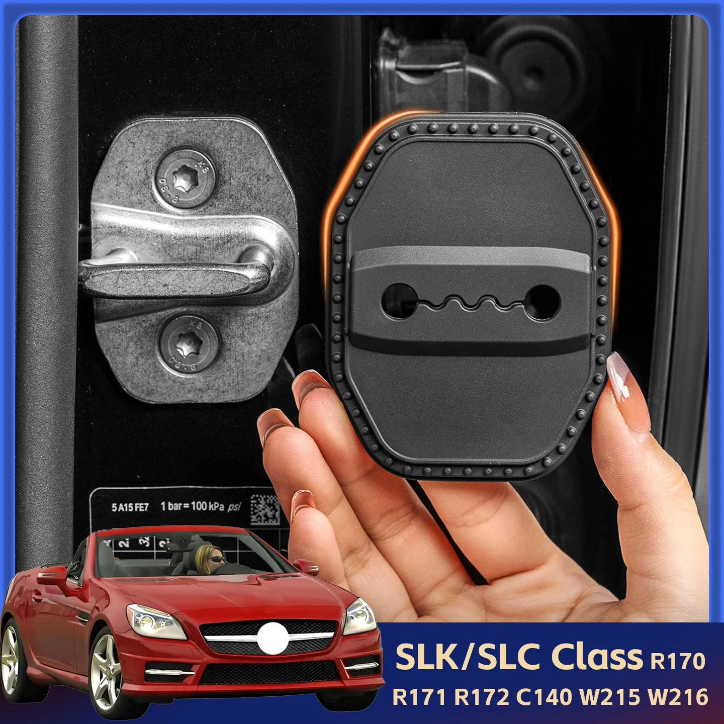 

2/4 шт. силиконовые защитные накладки на замки дверей автомобиля для Mercedes-Benz SLK/SLC Class R170 R171 R172 C140 W215 W216